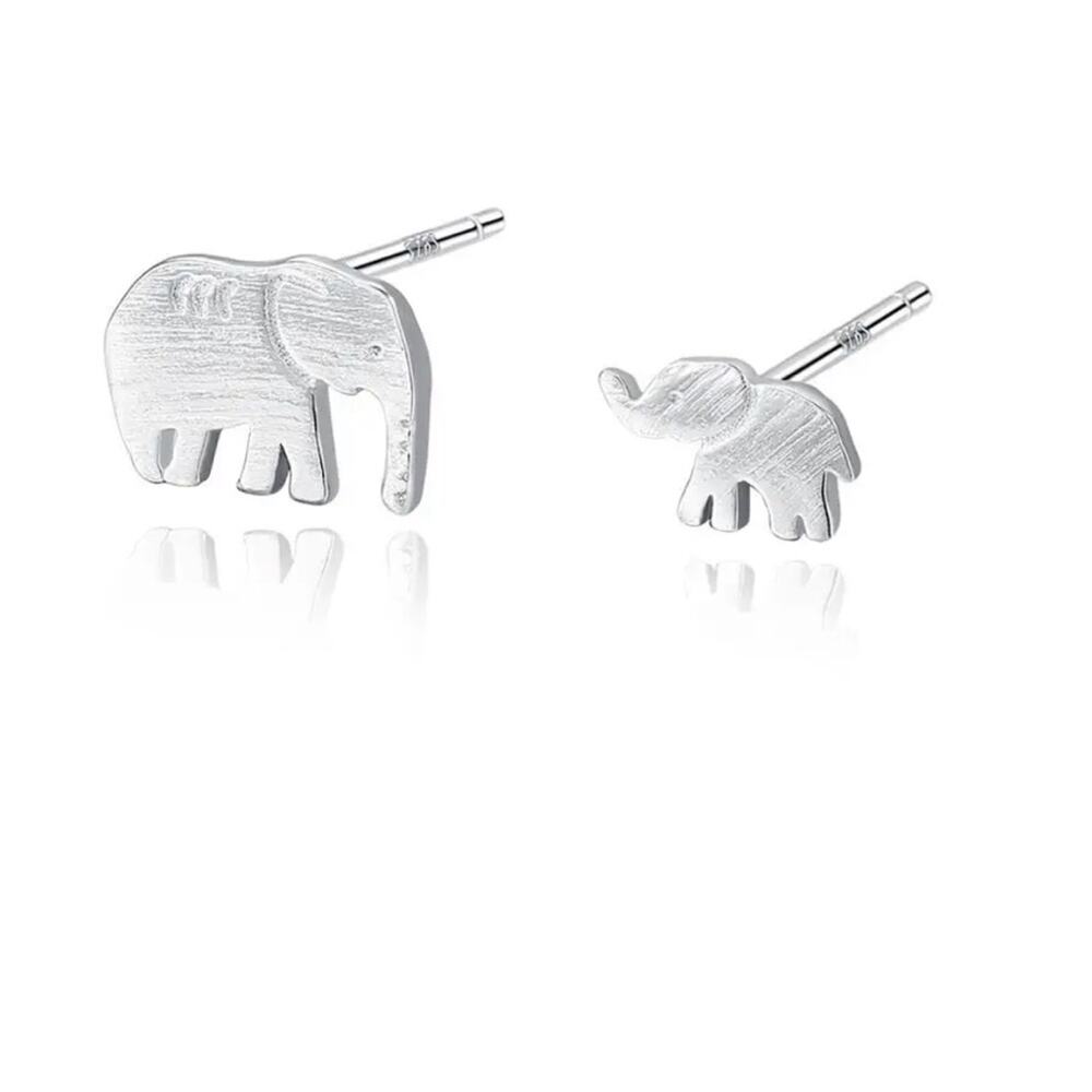 NEW sterling silver mom baby elephant animal stud earrings jewelry B16A - Picture 7 of 8